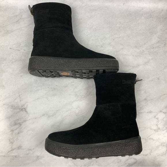 Cougar: Button Sueded Genuine Lambswool Waterproof Short Winter Boots Size 7 NWT - Picture 6 of 9